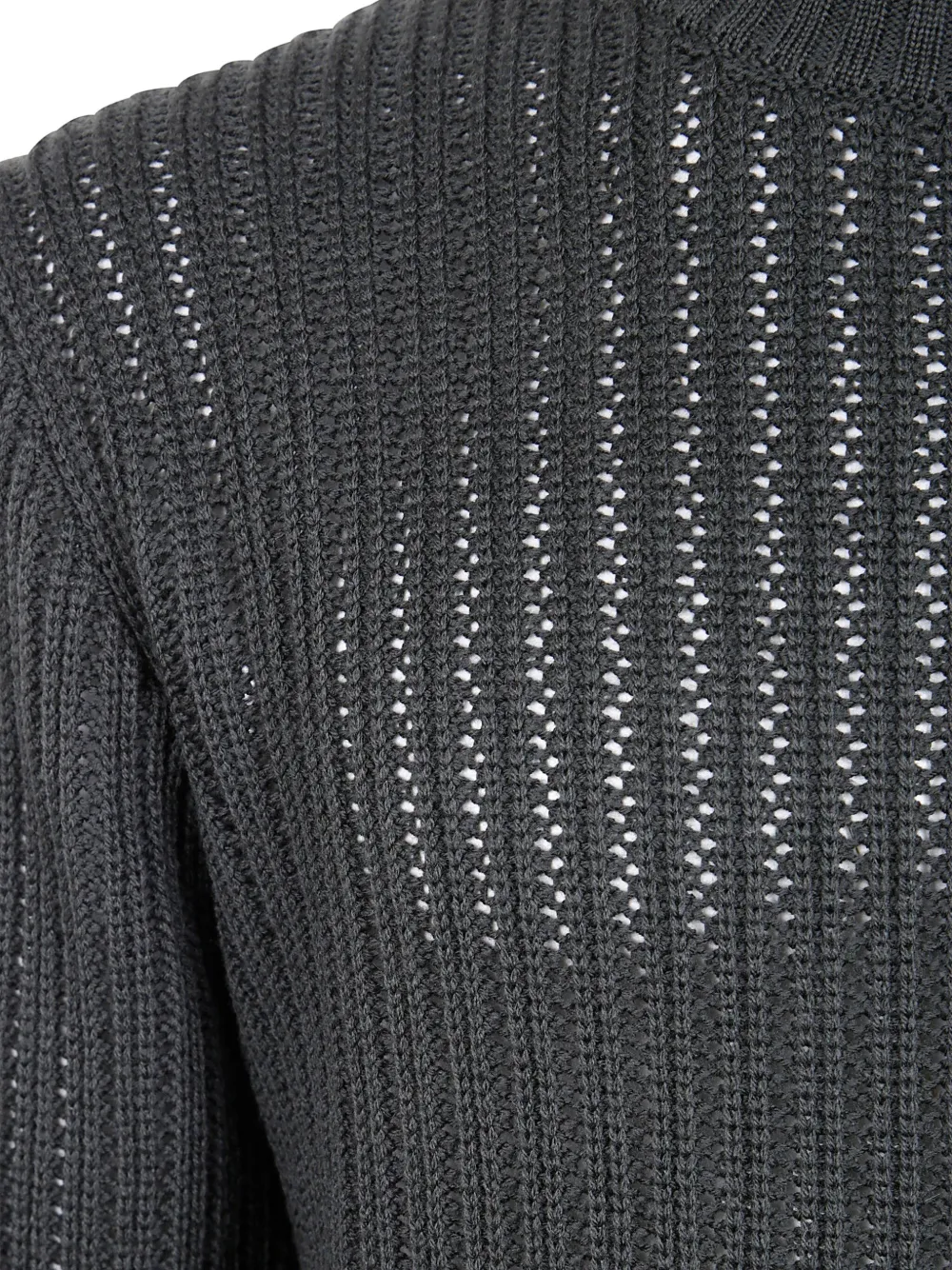 Filippo De Laurentiis Open-knit Crew-neck Sweater In Black