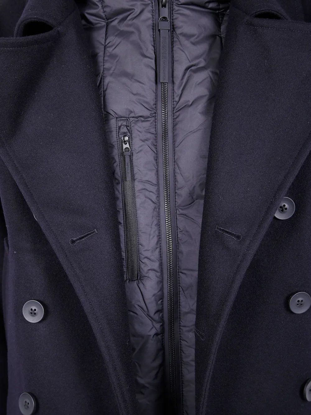 People Of Shibuya Osore Double-breasted Peacoat In Blue