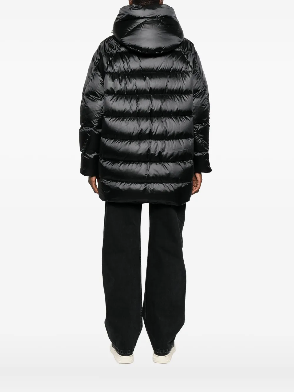 Moorer Hooded Zip-up Jacket In Black