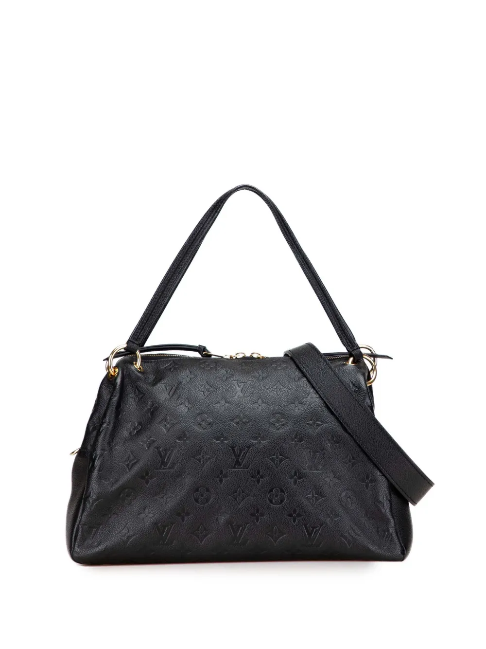 Pre-owned Louis Vuitton 2017 Monogram Empreinte Ponthieu Pm Satchel In Black