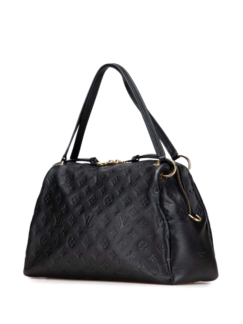 Pre-owned Louis Vuitton 2017 Monogram Empreinte Ponthieu Pm Satchel In Black