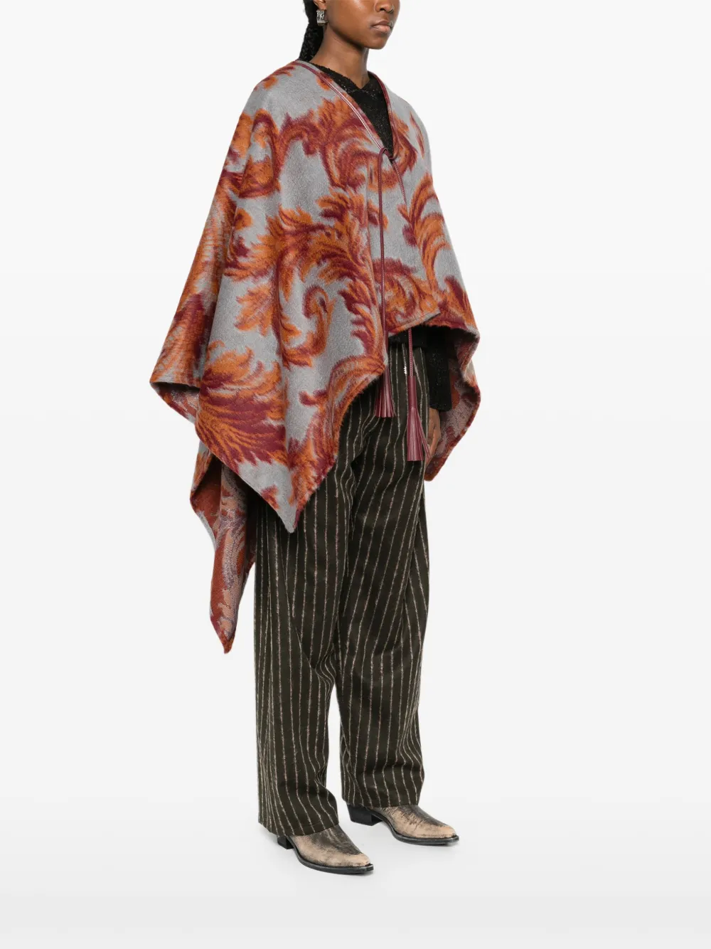 ETRO Cape met paisley-print Blauw