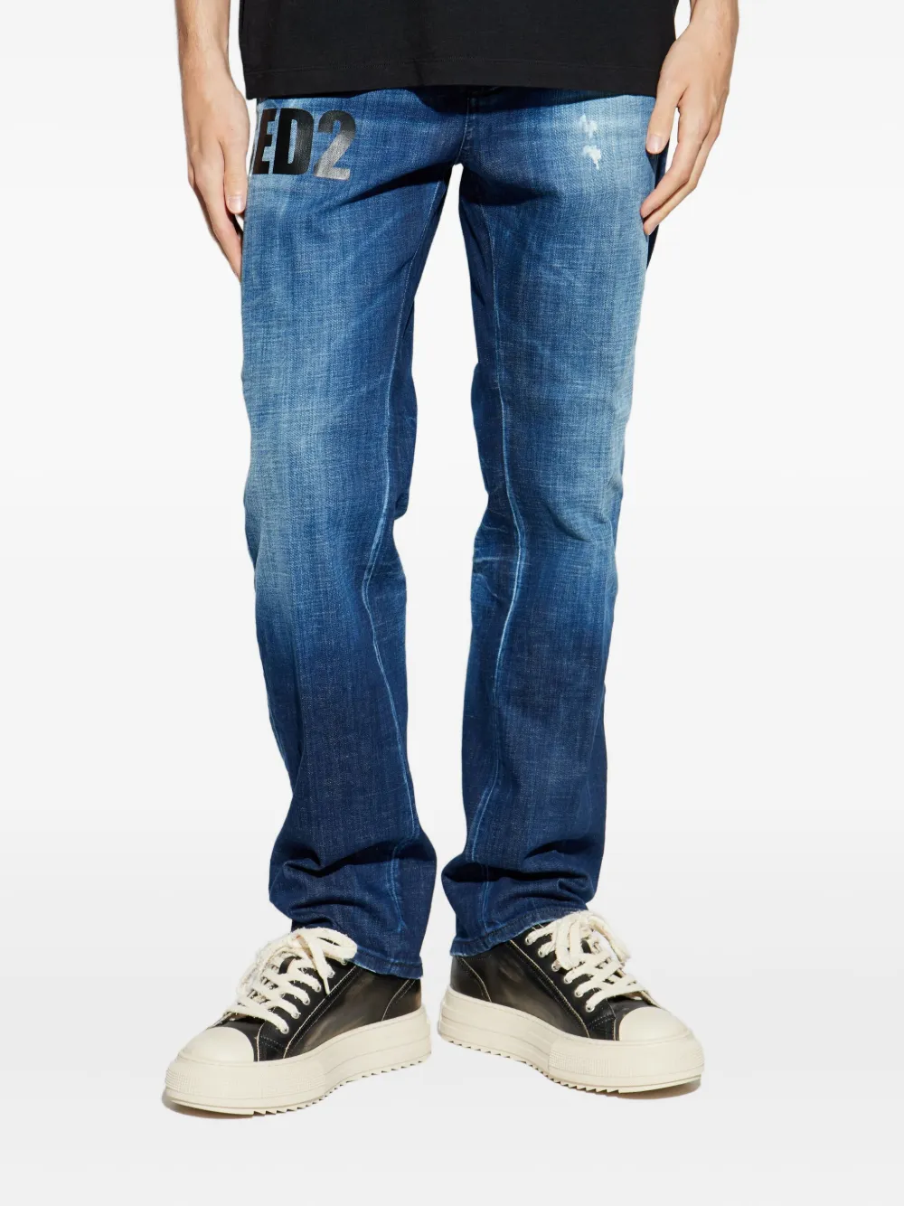 Dsquared2 Belt Loop Denim Trousers In Multi