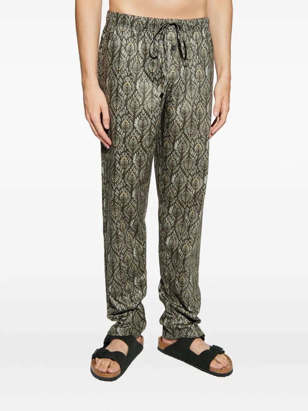  Hanro Drawstring Patterned Trousers - Brown 