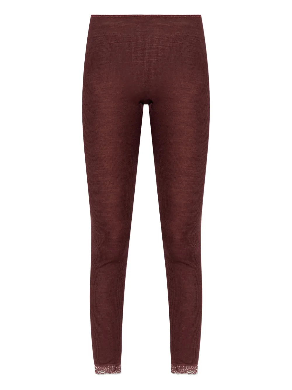 Hanro Lace Leggings In Brown