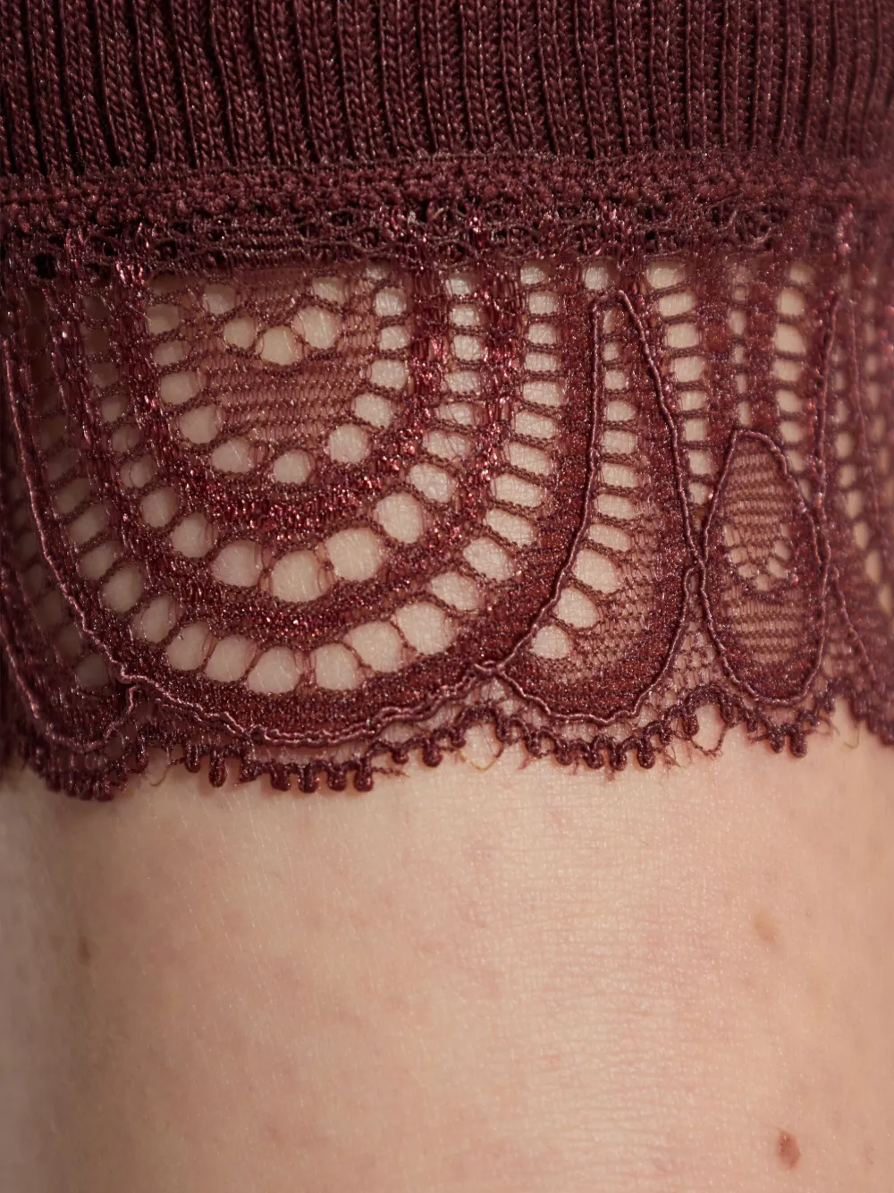 Hanro Lace Leggings In Brown