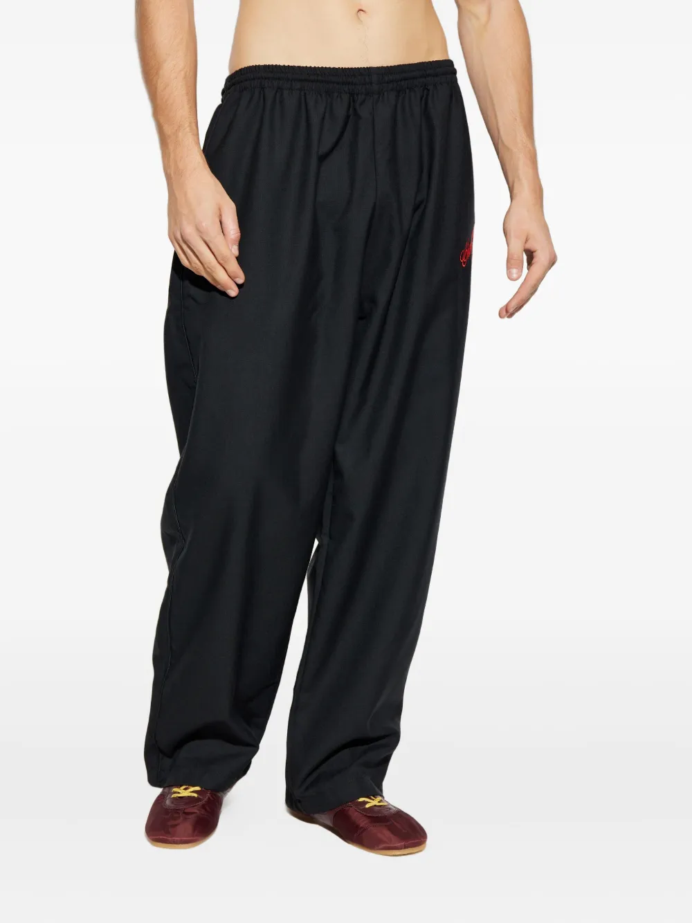 Willy Chavarria Broek met geborduurd logo Zwart