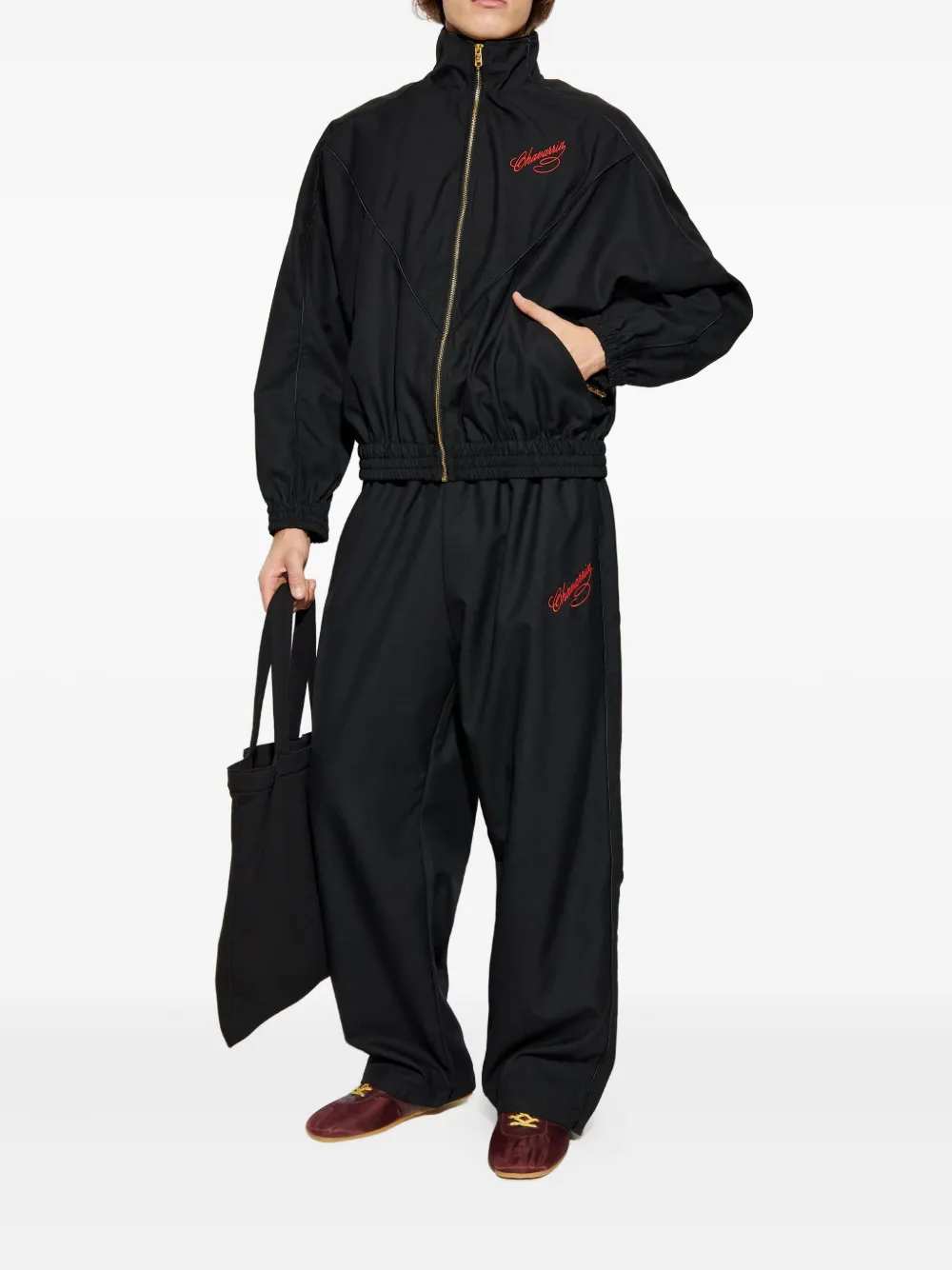 Willy Chavarria logo-embroidered pants - Zwart