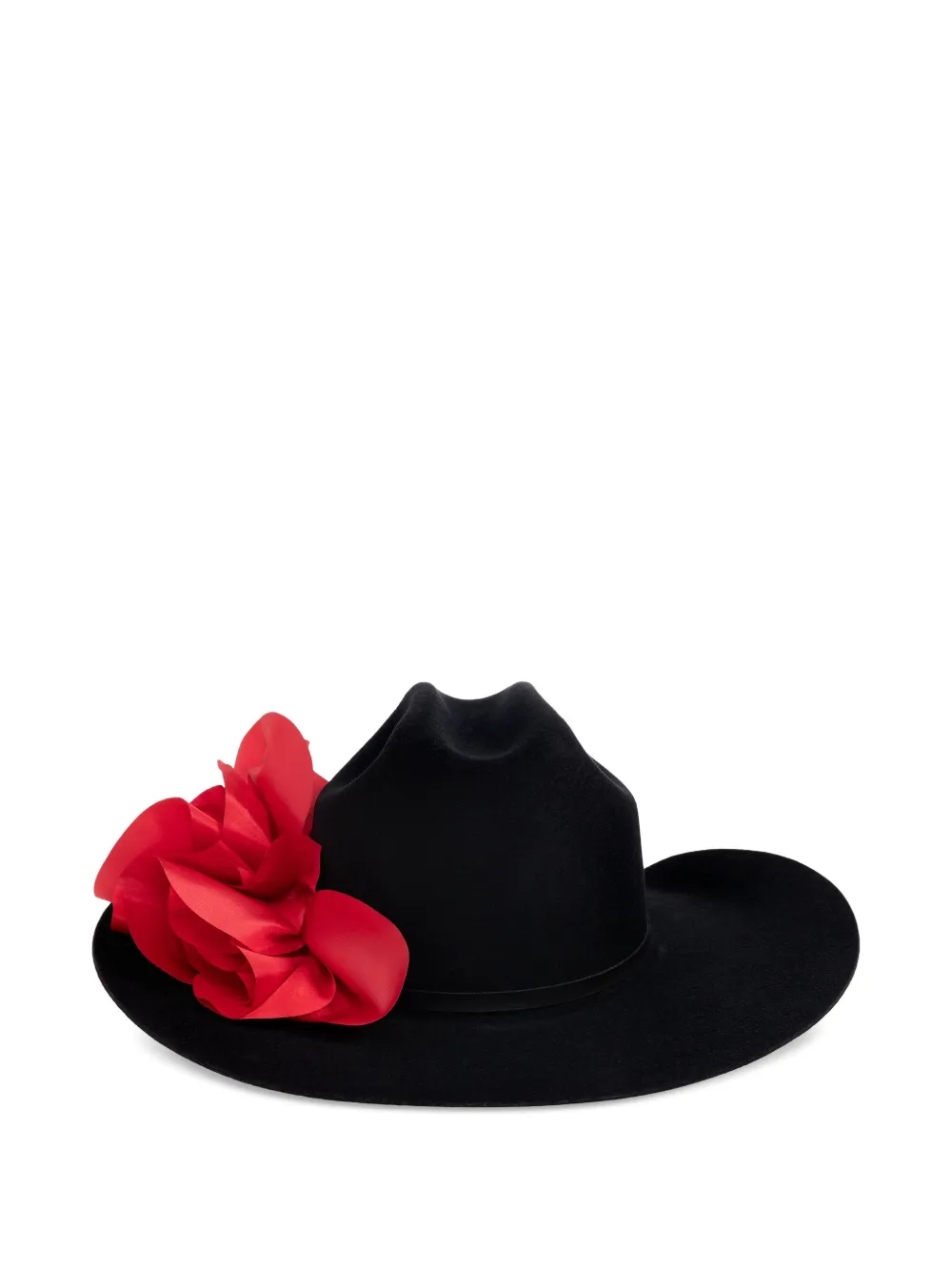 Willy Chavarria floral-embellished hat - Zwart