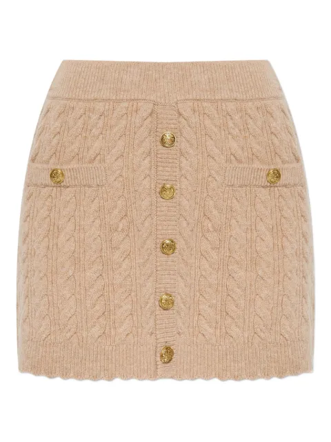 LoveShackFancy Berritt cable-knit button mini skirt