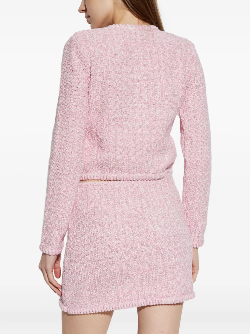 Loveshackfancy Delcie Heart-button Pocket Cardigan In Pink