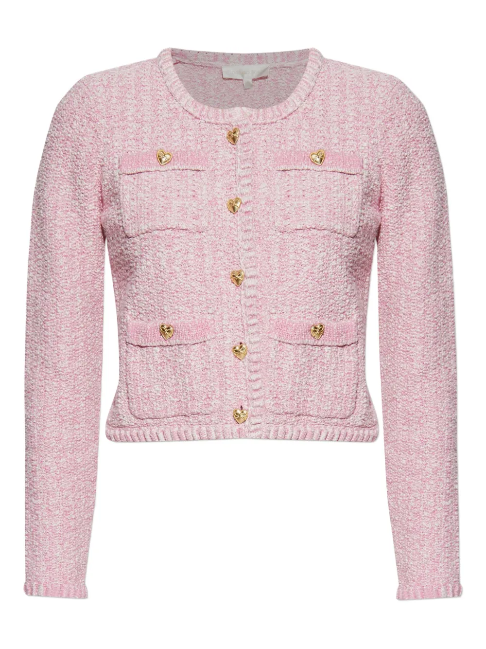Loveshackfancy Delcie Heart-button Pocket Cardigan In Pink