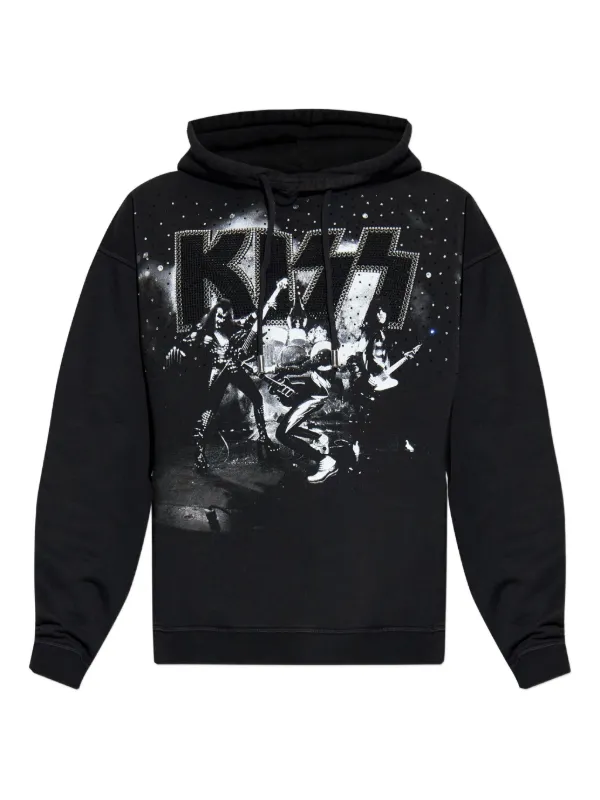 DSQUARED2 x Kiss グラフィック パーカー | ブラック | FARFETCH JP
