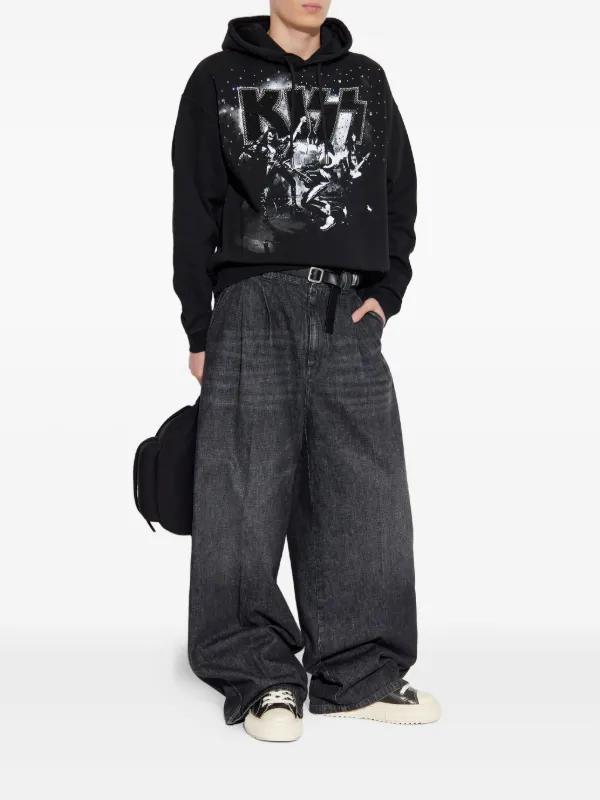 DSQUARED2 x Kiss グラフィック パーカー | ブラック | FARFETCH JP