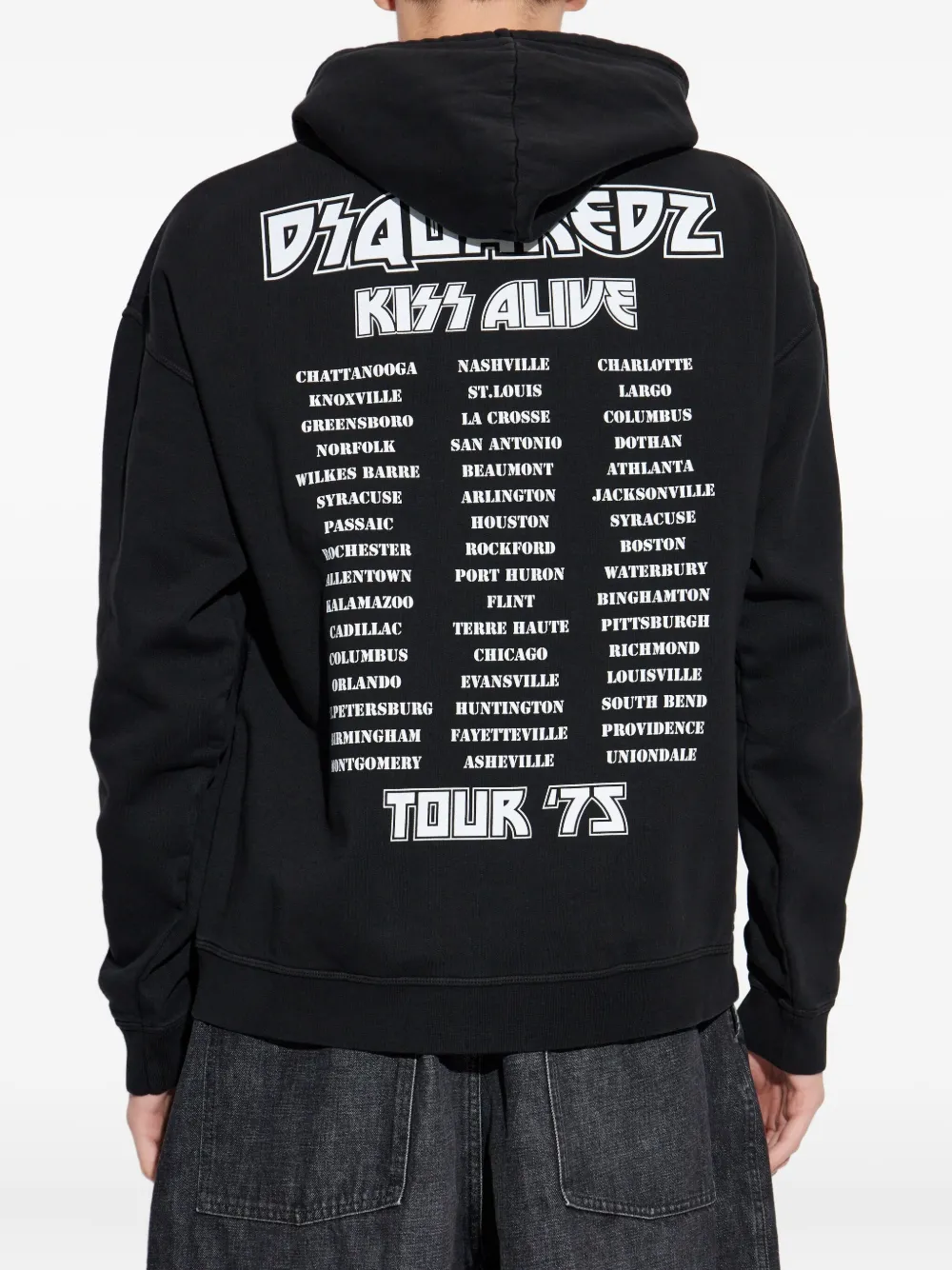 DSQUARED2 x Kiss verfraaide hoodie Zwart