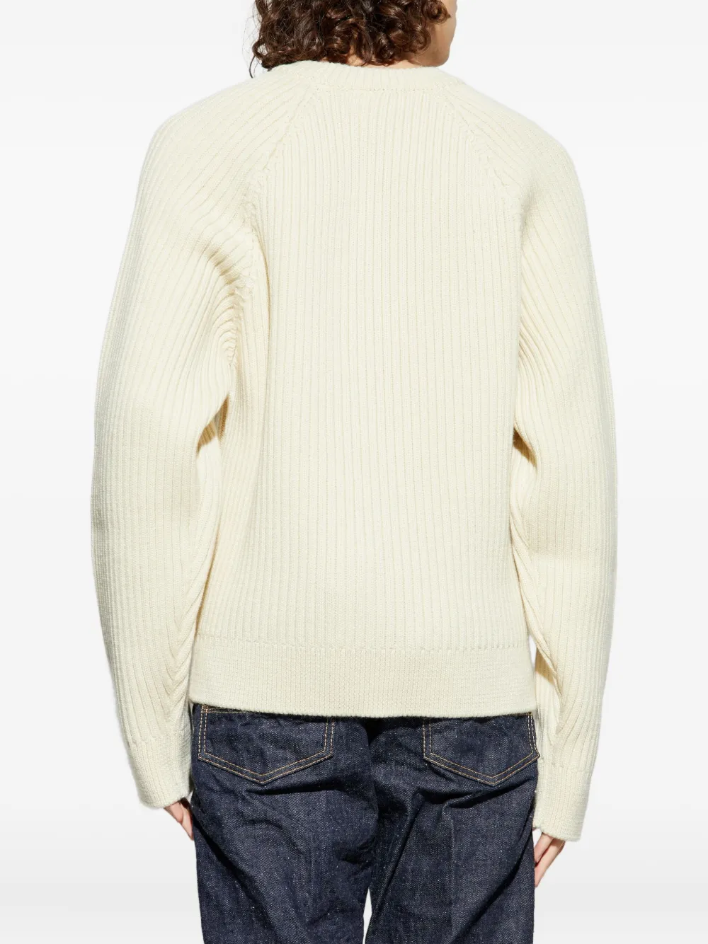Dsquared2 Ribbed Long-sleeves Sweater In Neutral