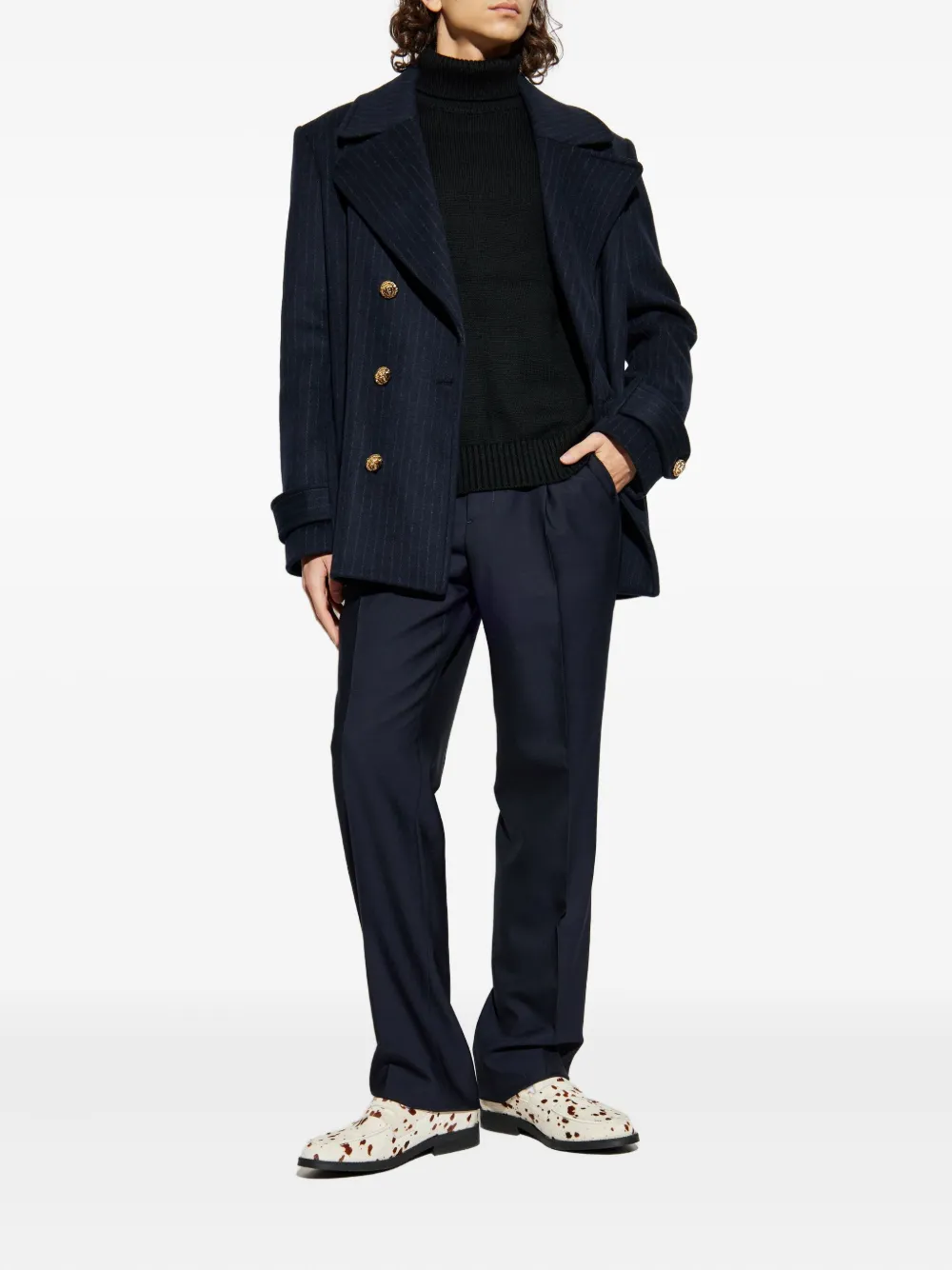 ETRO darted wool trousers - Blauw