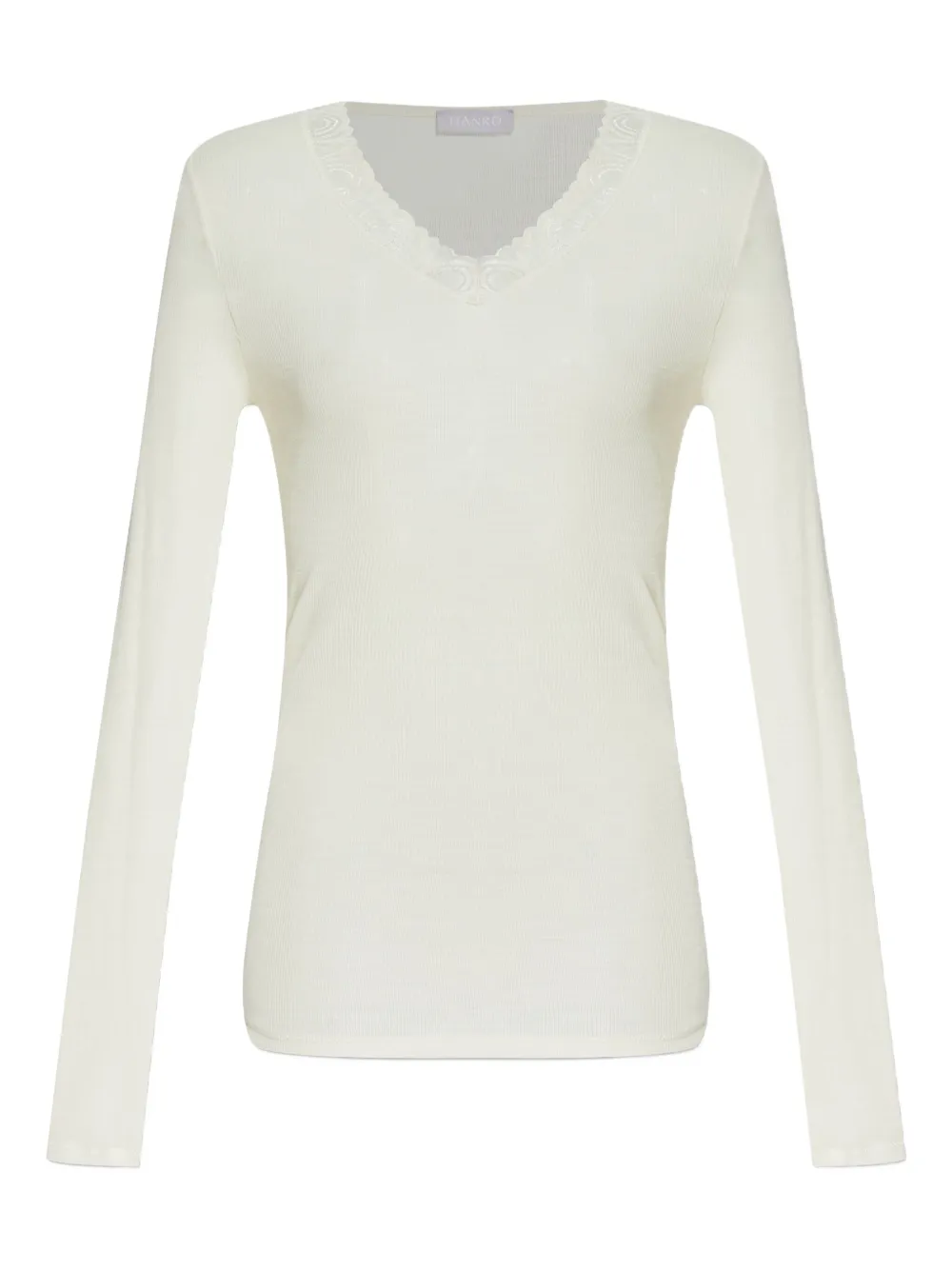Hanro top de encaje con cuello en V | neutro | Image 1
