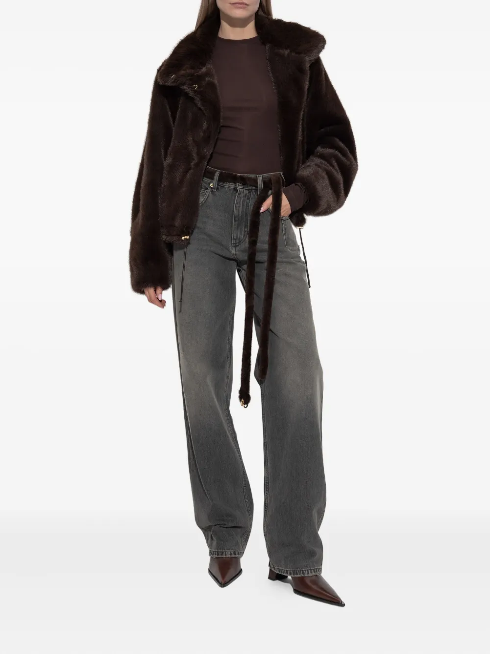 DARKPARK Lu jeans met ceintuur - Grijs