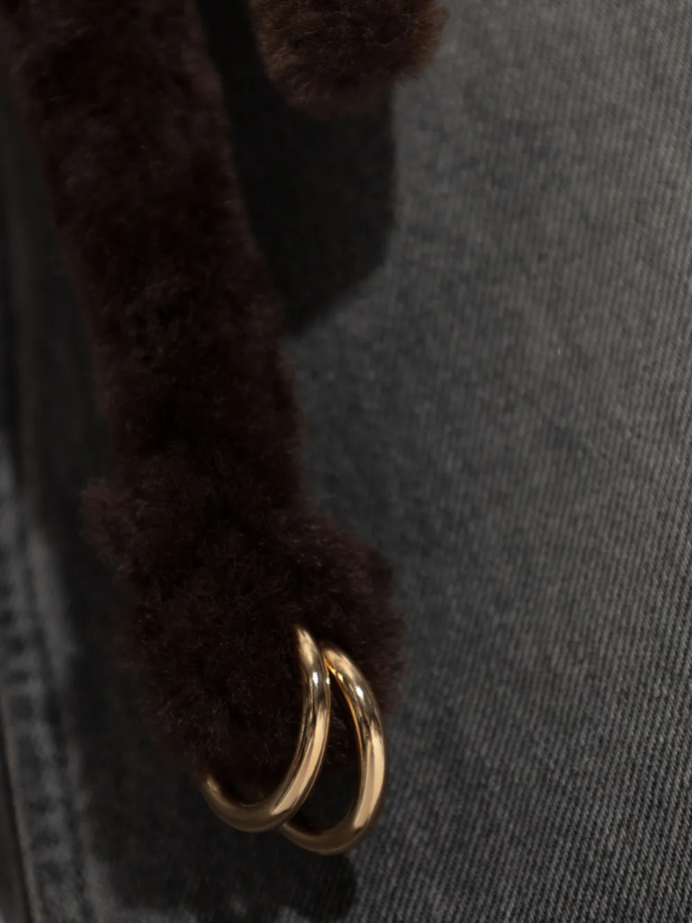 Darkpark Straight Leg Denim Fur Belt In Gray