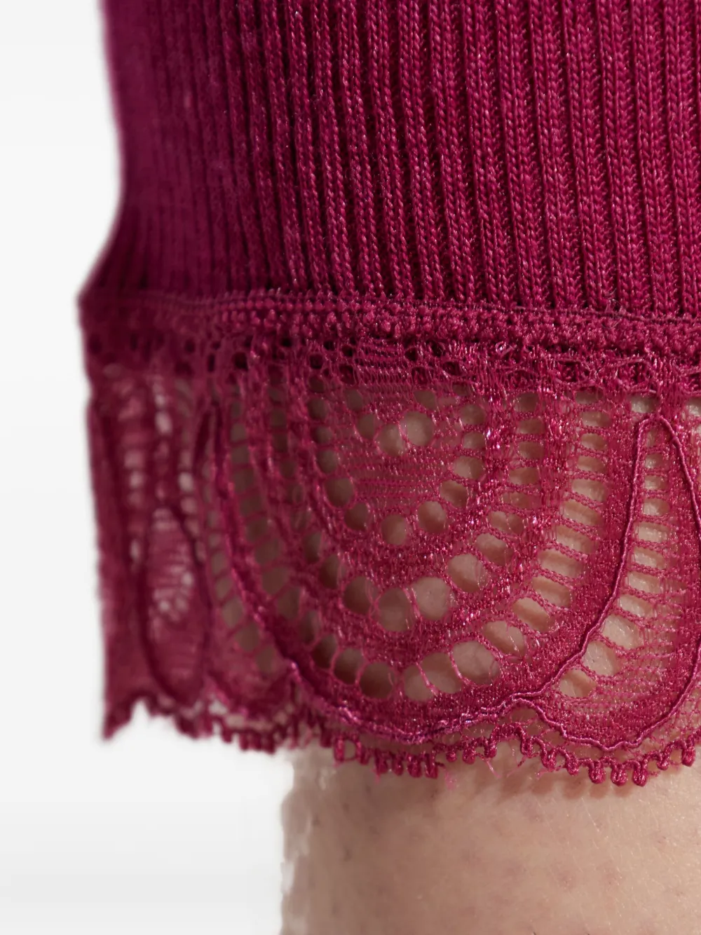 Hanro Lace Leggings In Pink
