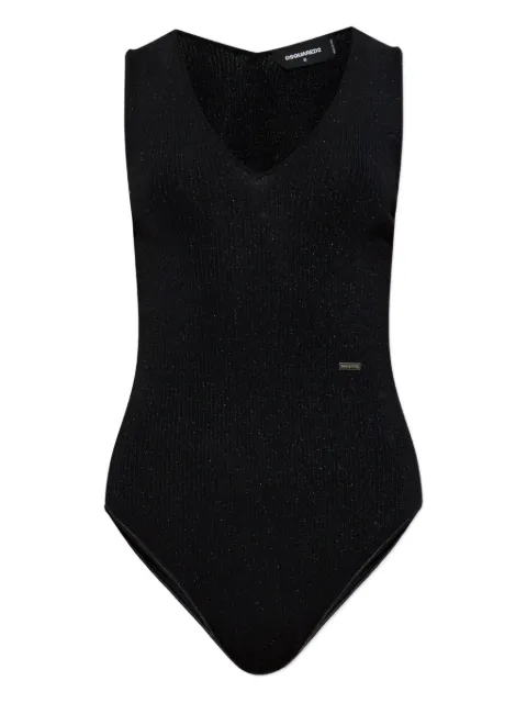 DSQUARED2 body de canalé con cuello en V