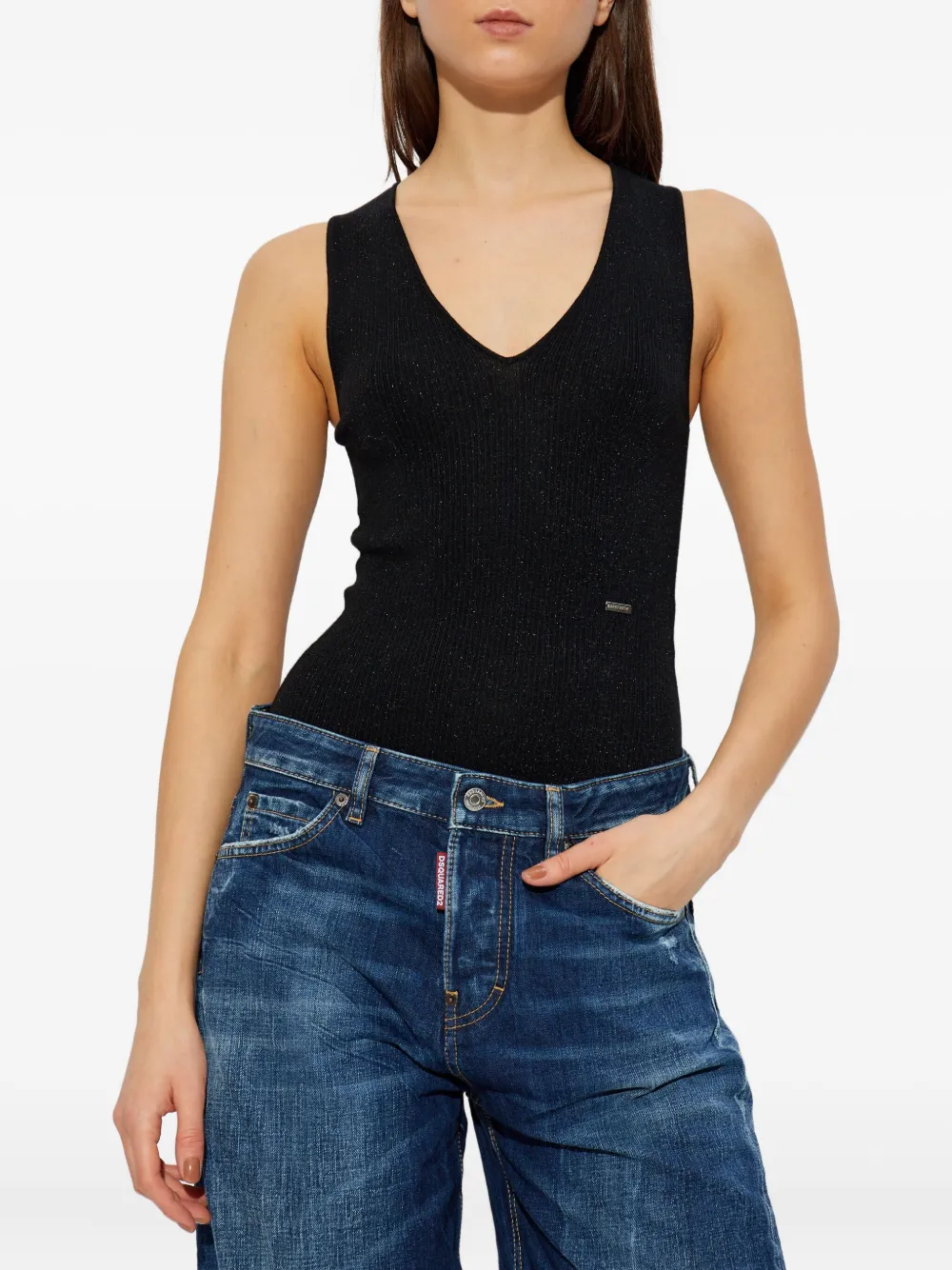 DSQUARED2 Ribgebreide body Zwart