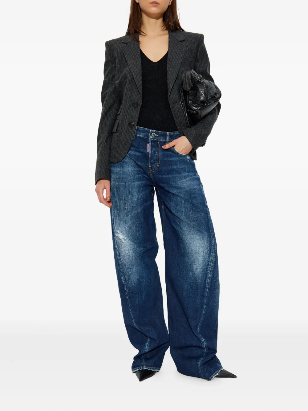 DSQUARED2 بودي سوت بحياكة مضلعة ورقبة V | فيستات وتانك توب | Image 2