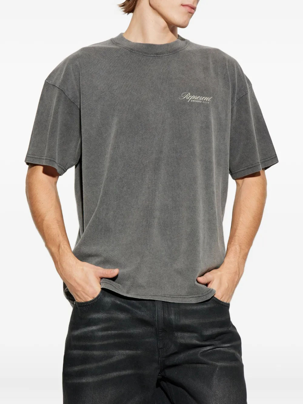 Represent T-shirt met logoprint Grijs