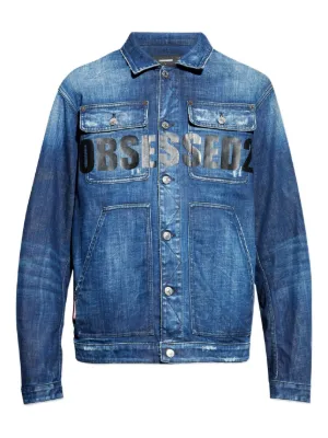 DSQUARED2 ダメージ デニムジャケット | ブラック | FARFETCH JP
