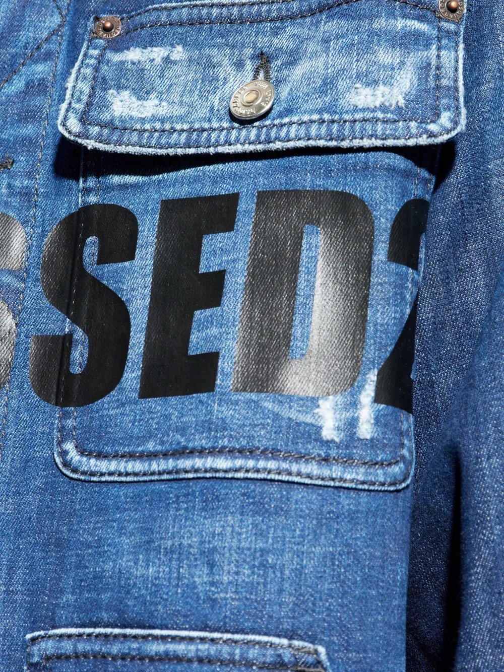 Dsquared2 Long Sleeve Denim Jacket In Multi