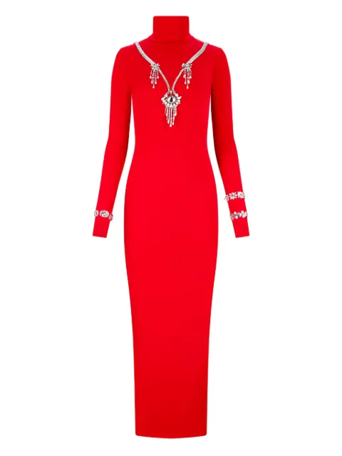 DES PHEMMES vestido largo con detalles y espalda descubierta