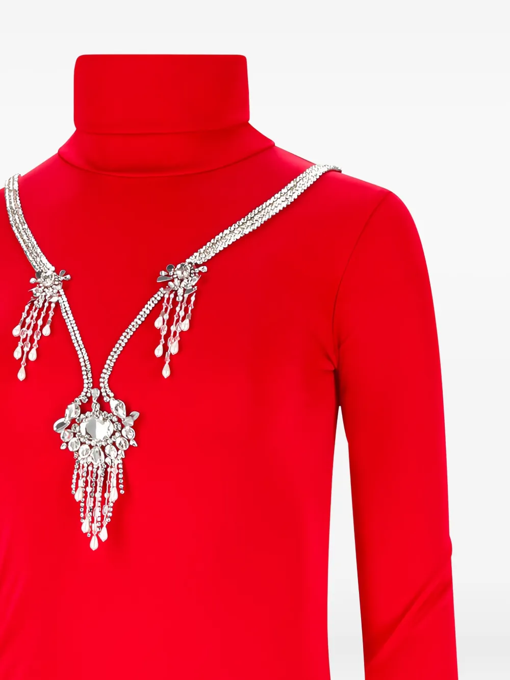 DES PHEMMES backless embellished maxi dress - Rood