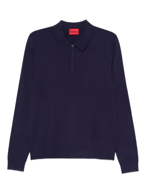 BOSS button-fastening long-sleeve polo shirt