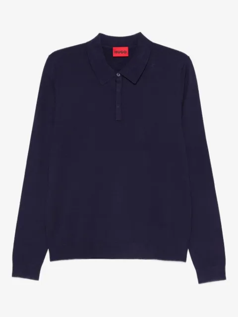 BOSS playera tipo polo manga larga con botón