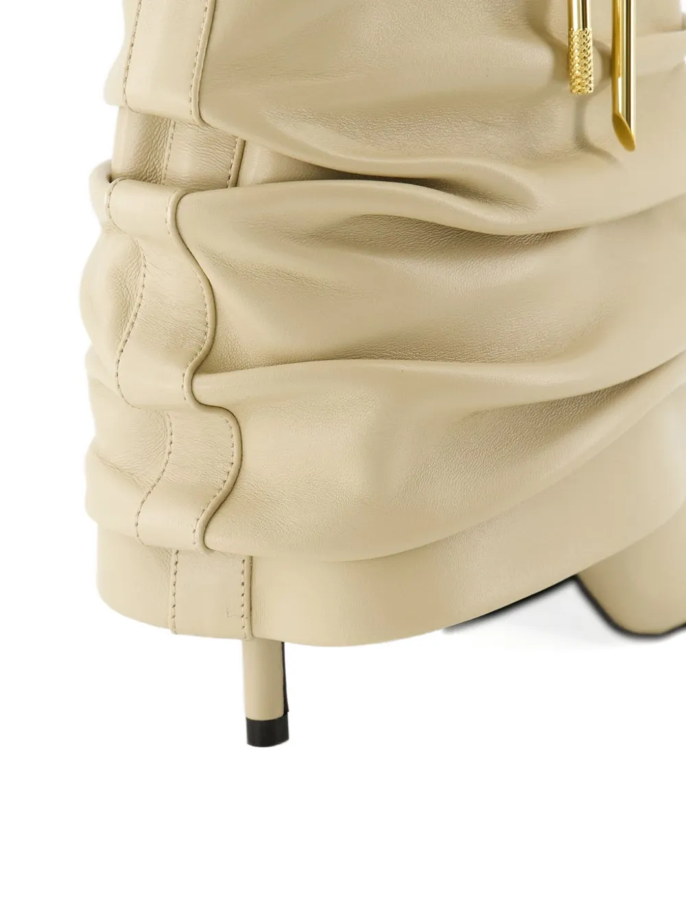 Givenchy 90mm Shark Lock Stiletto Leather Boots In Neutral