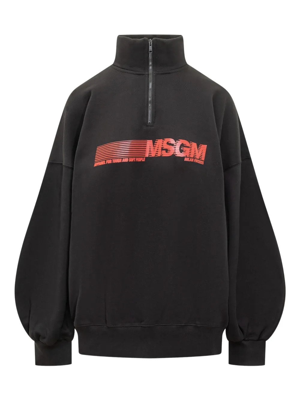 Msgm Balloon-sleeve Sweatshirt In Animal Print