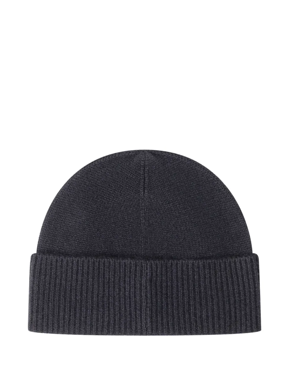 Hugo Boss Logo-plaque Ribbed Beanie Hat In Gray