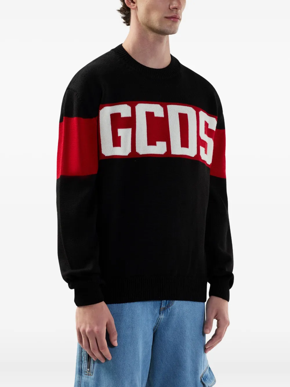GCDS Sweater met logo Zwart