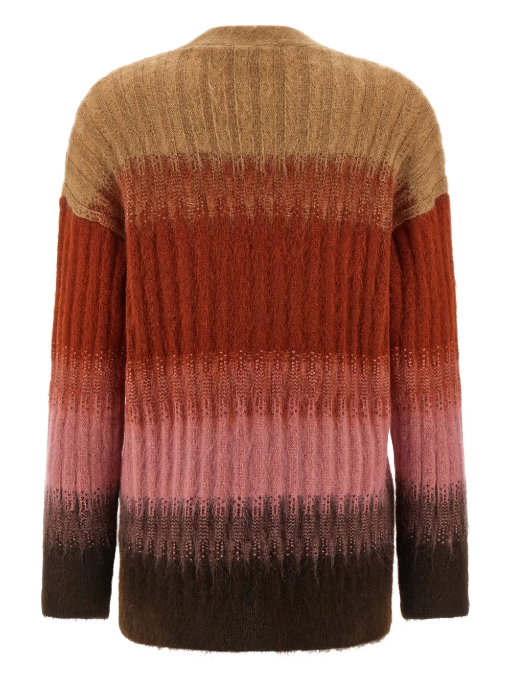 Fendi Gradient Knit Cardigan Featuring Front Pockets In Multi