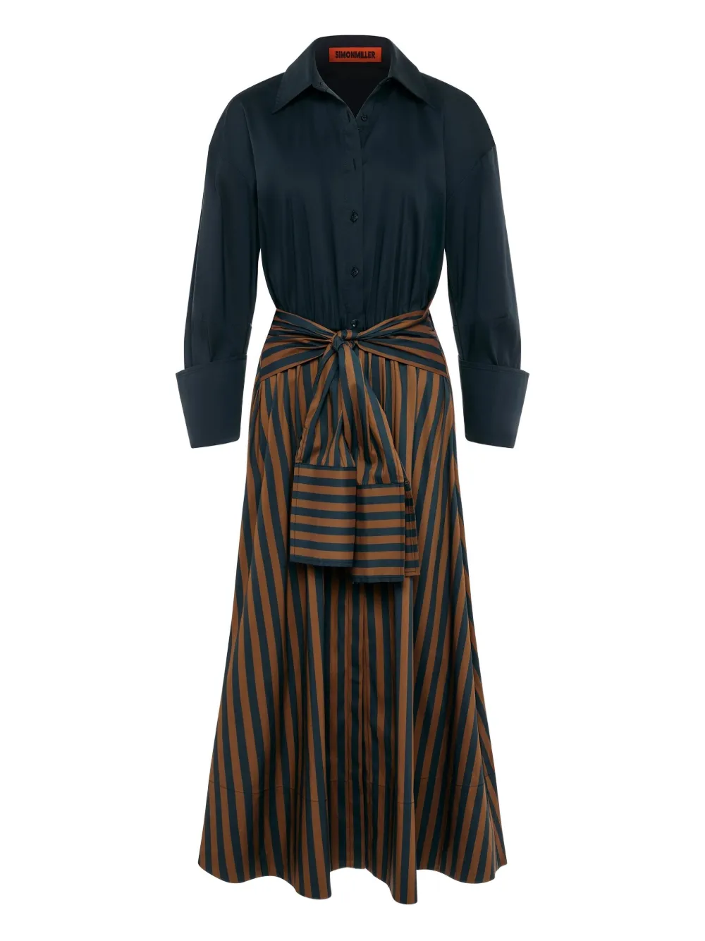 Simon Miller Inna Striped Poplin Maxi Dress In Blue