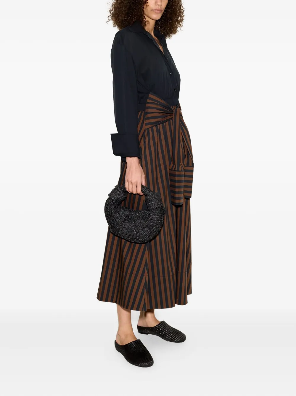Simon Miller Inna Striped Poplin Maxi Dress In Blue