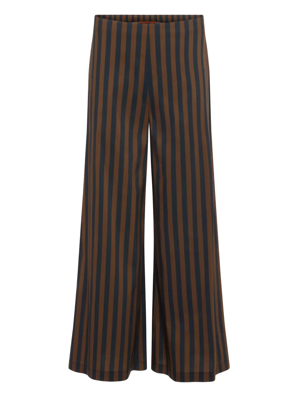 Simon Miller Toni Striped Poplin Trousers In Brown