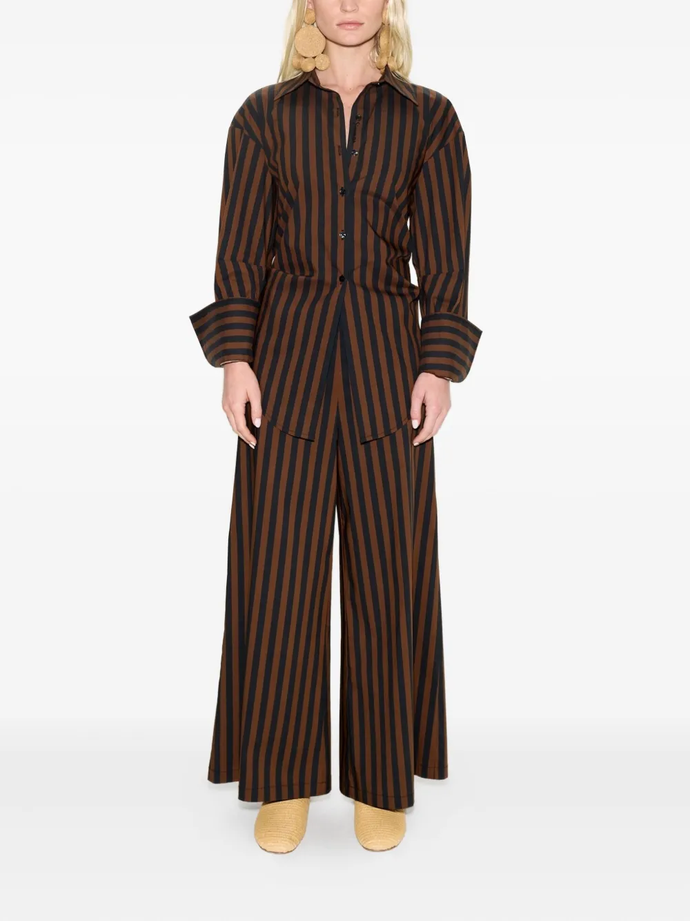 Simon Miller Toni striped poplin trousers | Wide-Leg Pants | Image 2