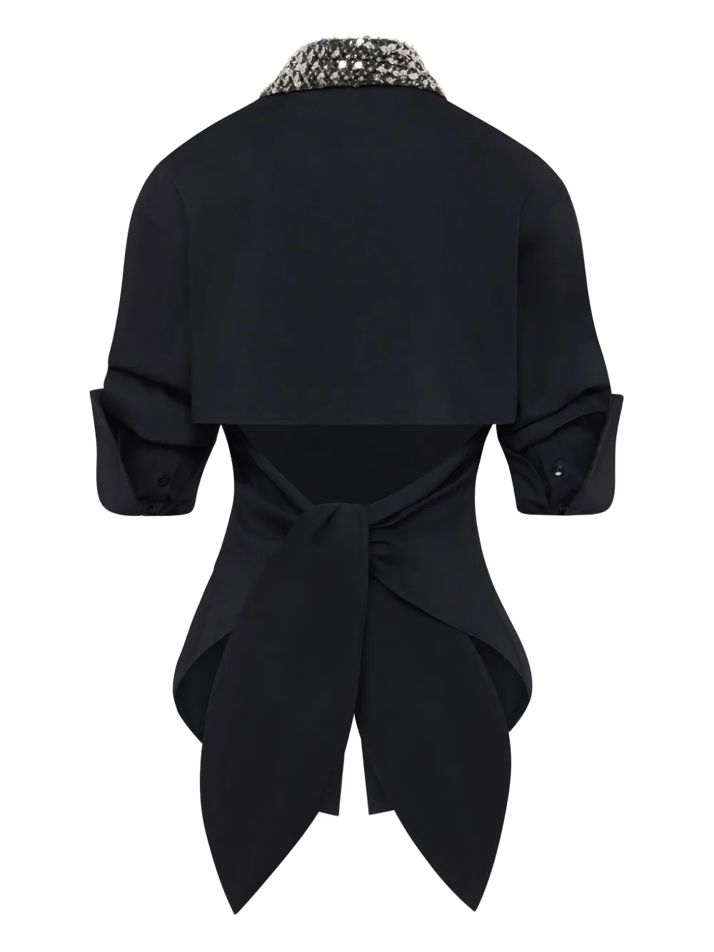 Simon Miller Embellished-loch Button-up Shirt In Black