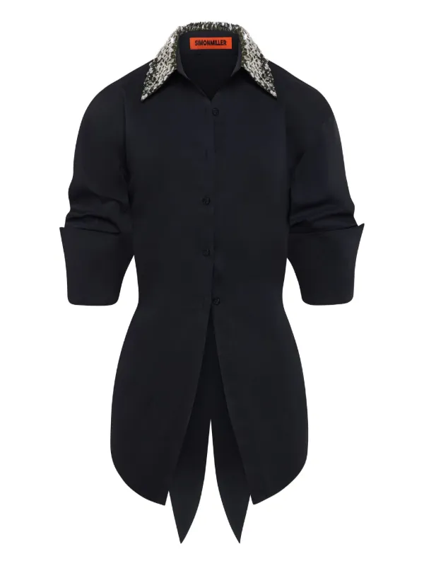 SIMONMILLER Loch Embellished Button Up Black / Xs