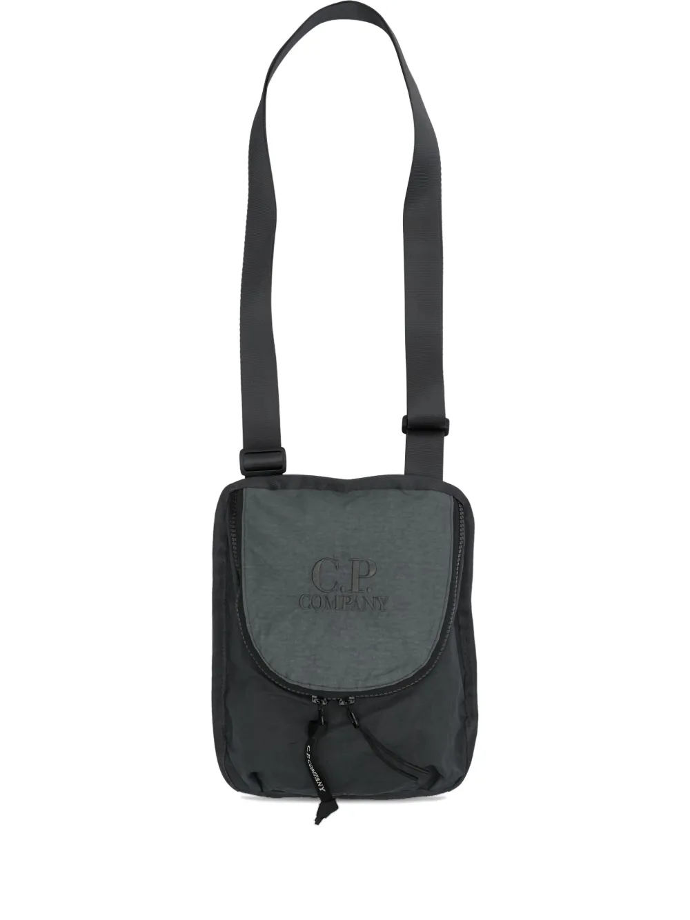 C.P. Company logo embroidered messenger bag | Grey | Image 1