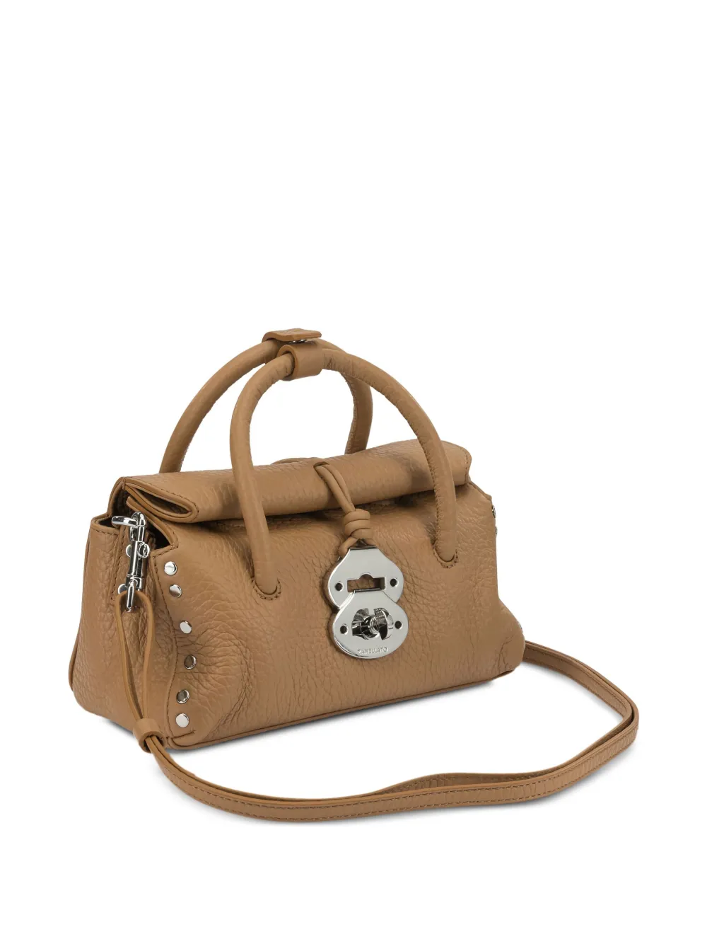 Zanellato Dotta Centauro Baby Small Leather Handbag In Brown