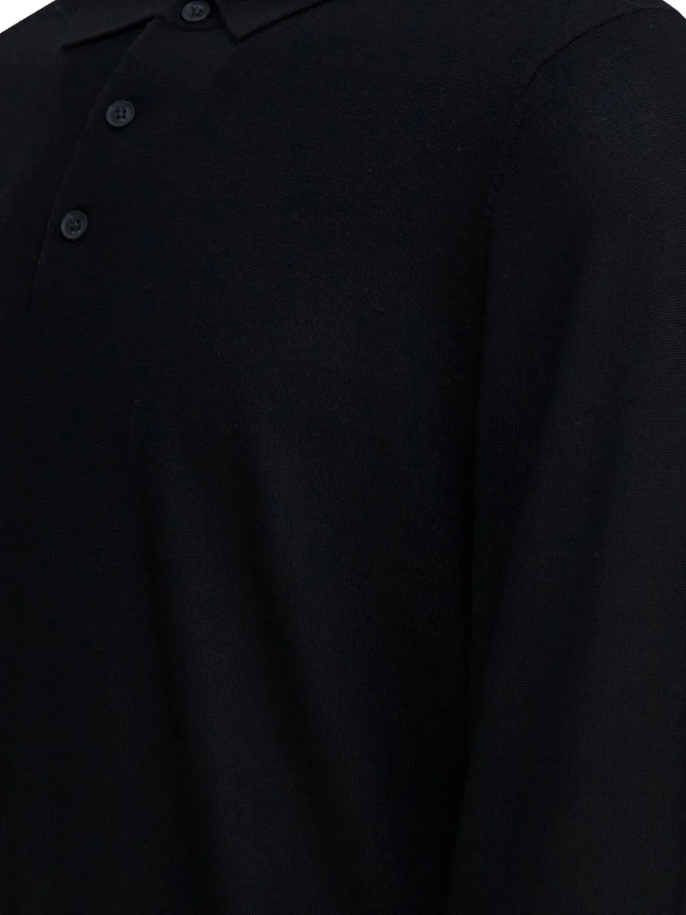 Vince Poloshirt met knopen Zwart