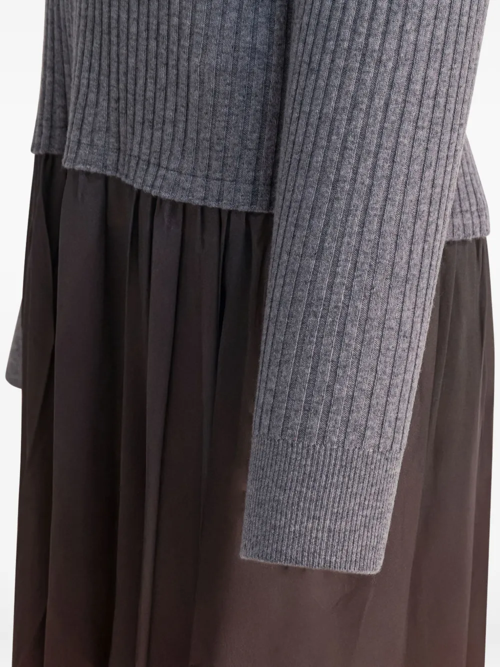 Max & Moi Ribbed Turtleneck Midi Dress In Gray